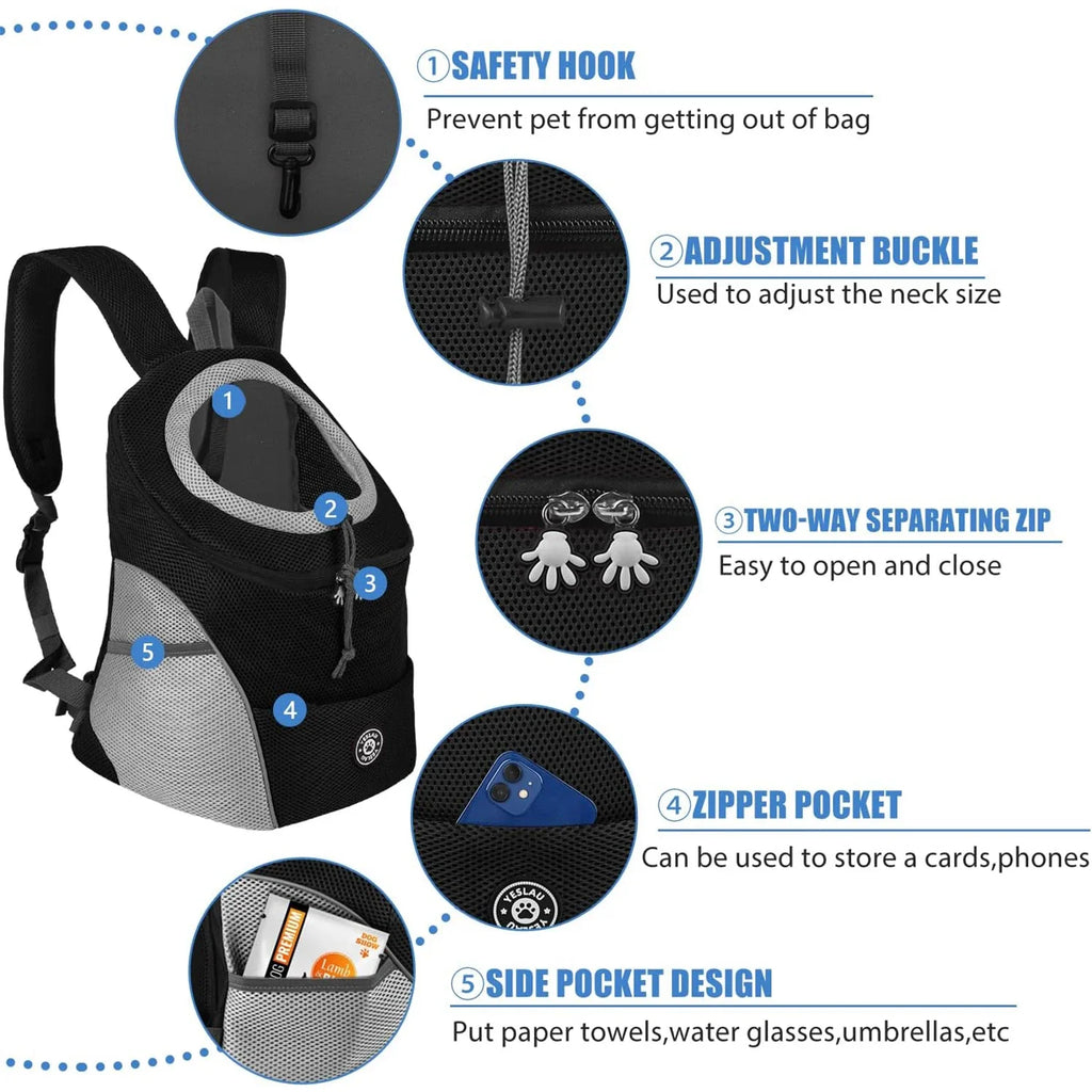 Pack-Paws Hands-Free Dog Front Carrier Backpack
