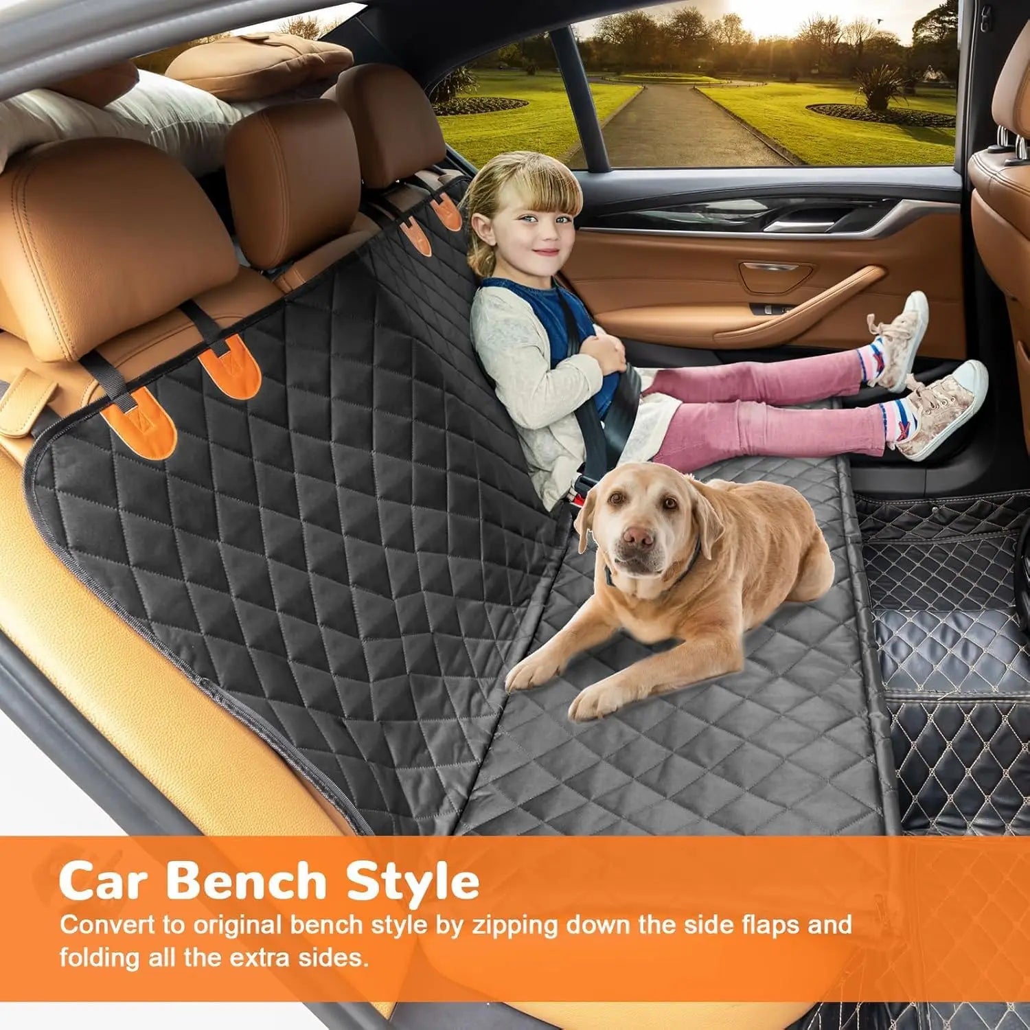 Pack-Paws Scratchproof Pet Seat Cover with Seatbelt