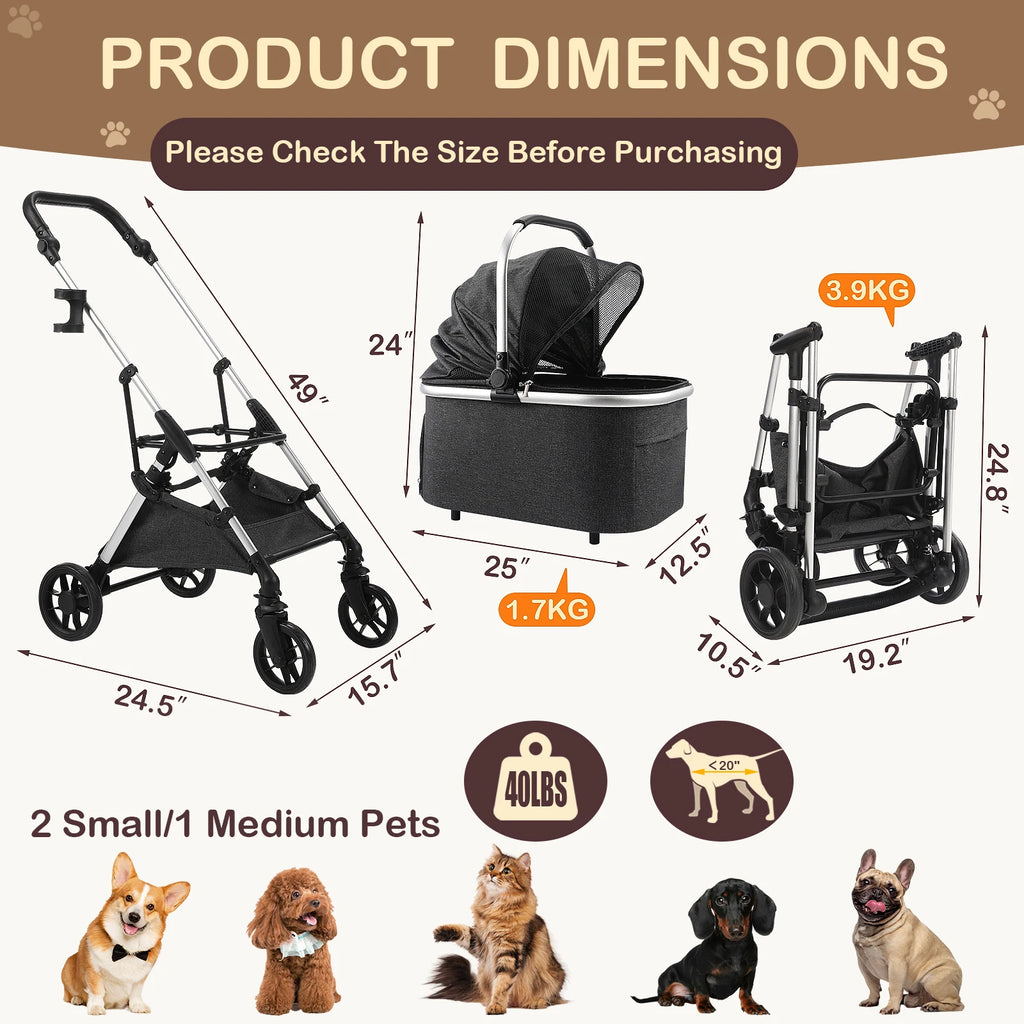 Pack-Paws Four-Wheel Heavy Duty Dog Wagon