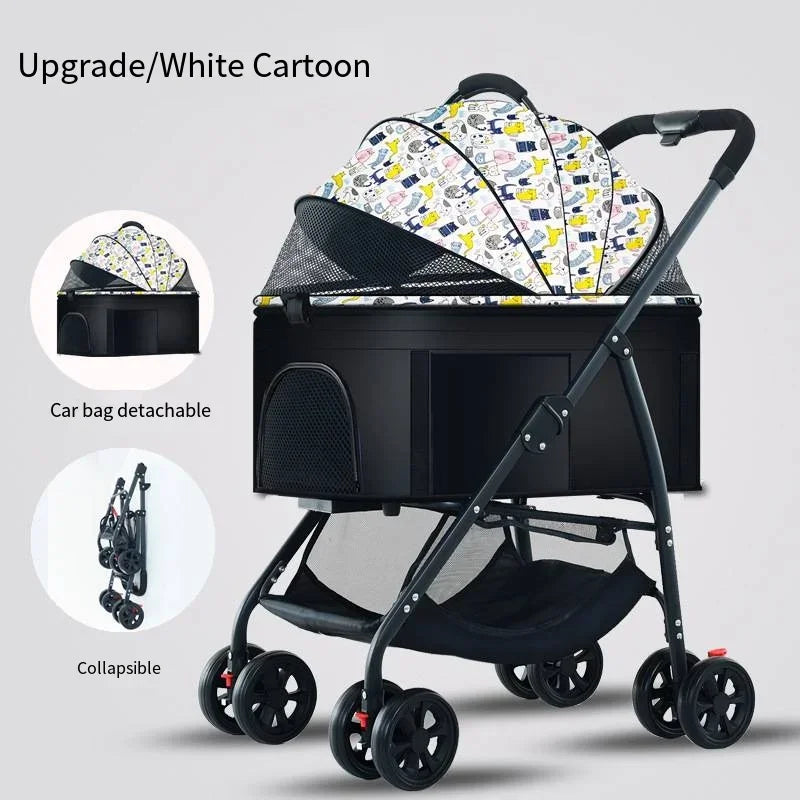 Pack-Paws 3-in-1 Compact Dog Car Stroller