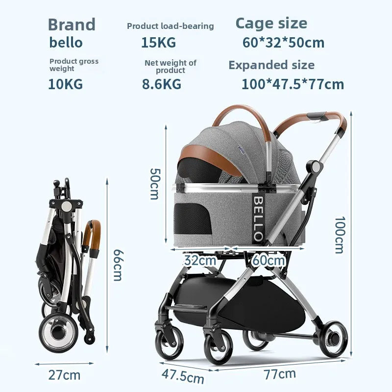 Pack-Paws Portable Foldable Pet Trolley Carrier