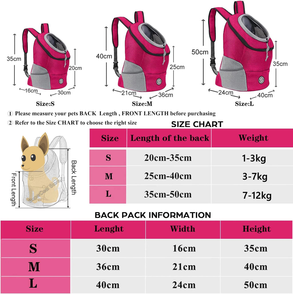 Pack-Paws Reflective Strip Outdoor Pet Backpack