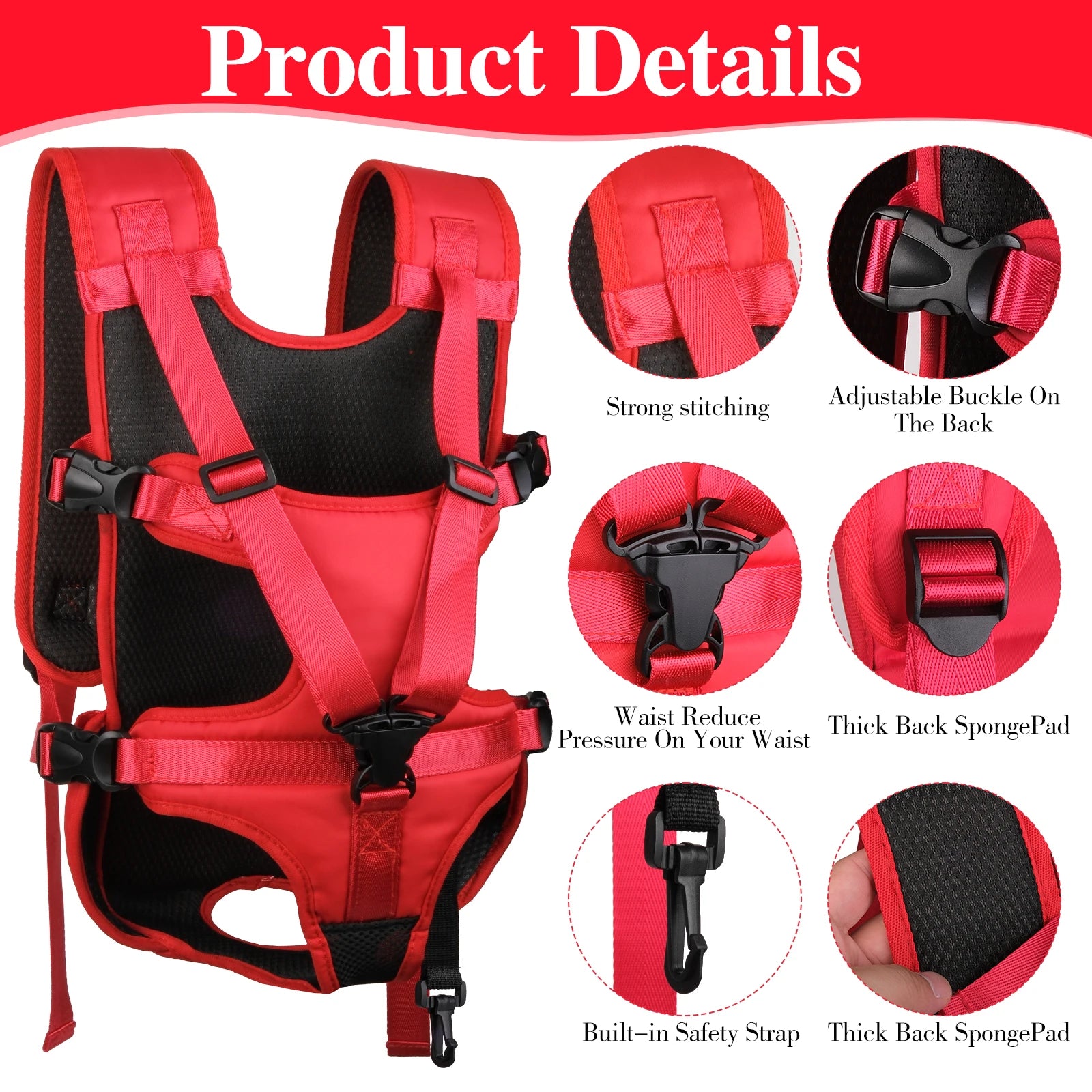 Pack-Paws Adjustable Dog Chest Harness Pack