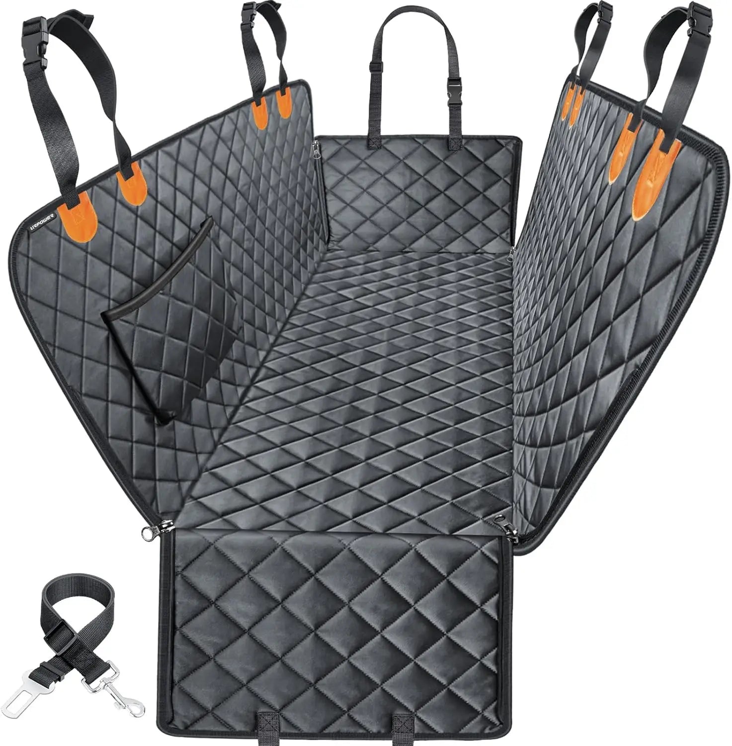 Pack-Paws Scratchproof Pet Seat Cover with Seatbelt