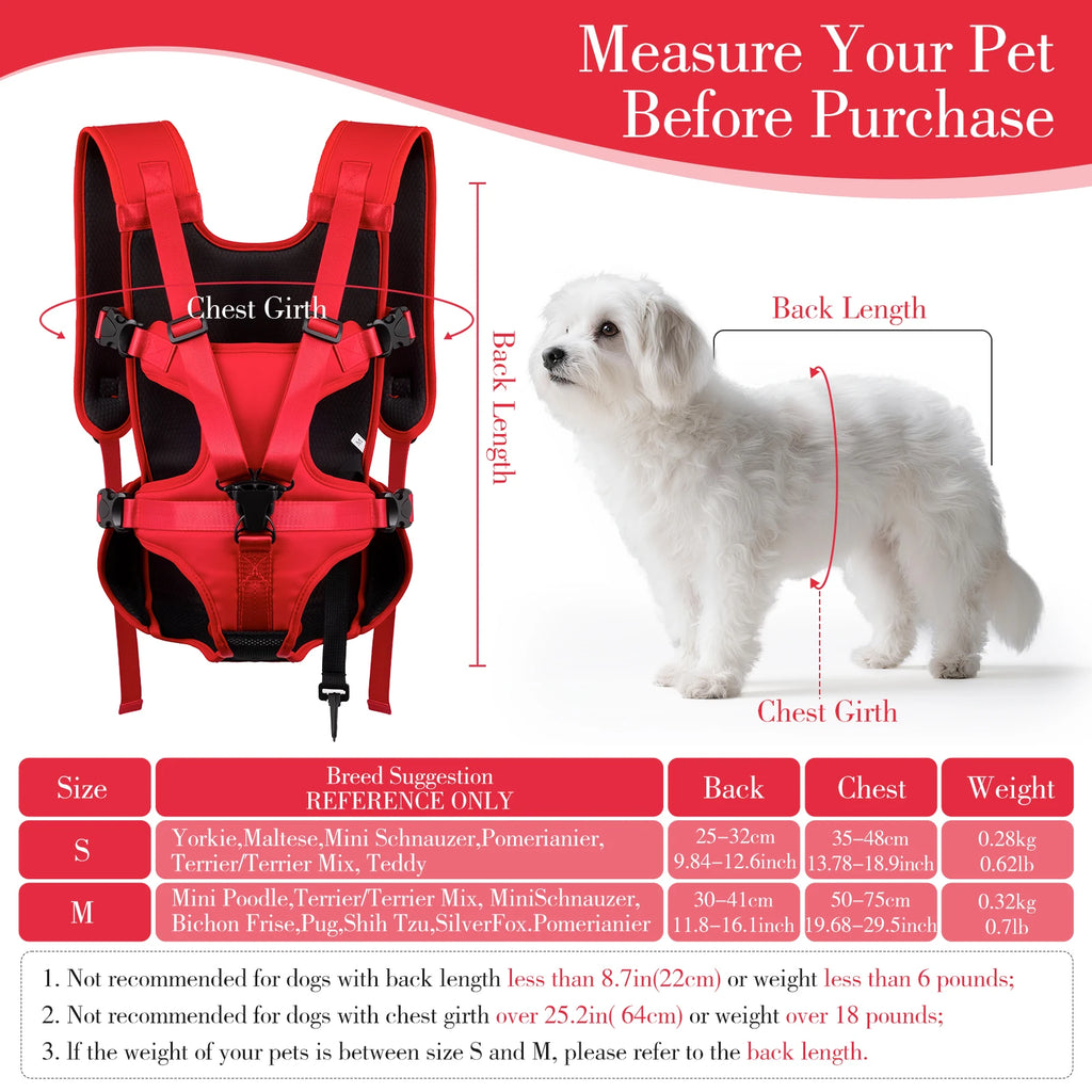 Pack-Paws Adjustable Dog Chest Harness Pack