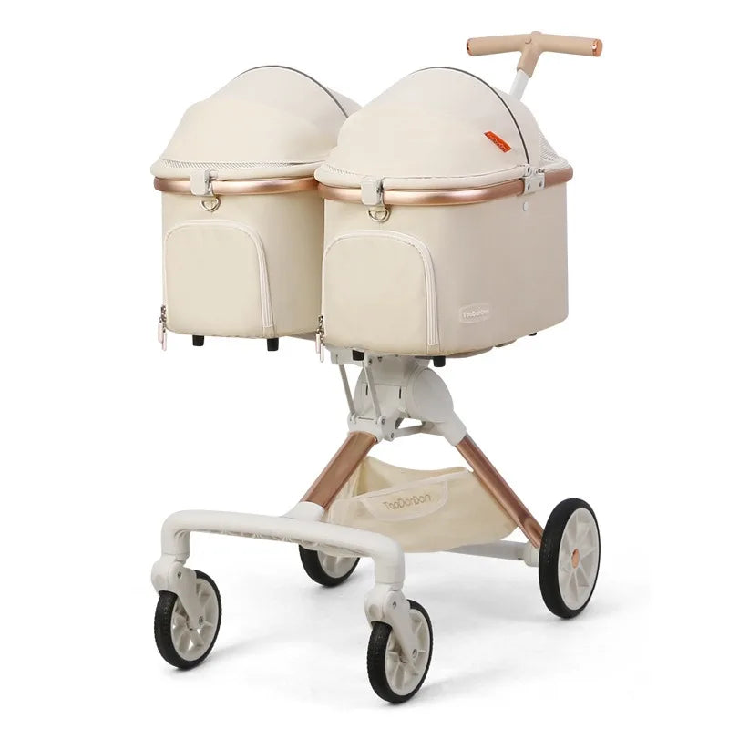 Pack-Paws Luxury Dual-Cabin Cat Stroller