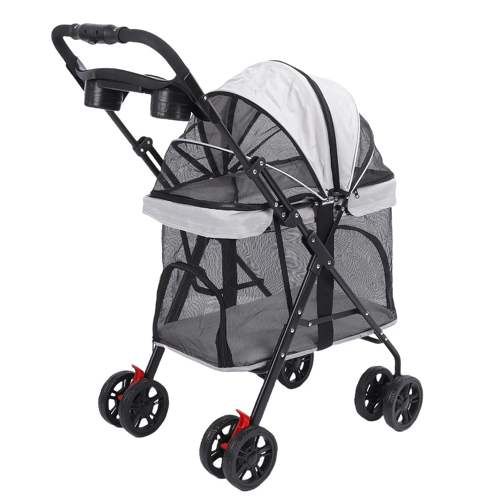 Pack-Paws Four-Wheel One-Click Folding Dog Wagon