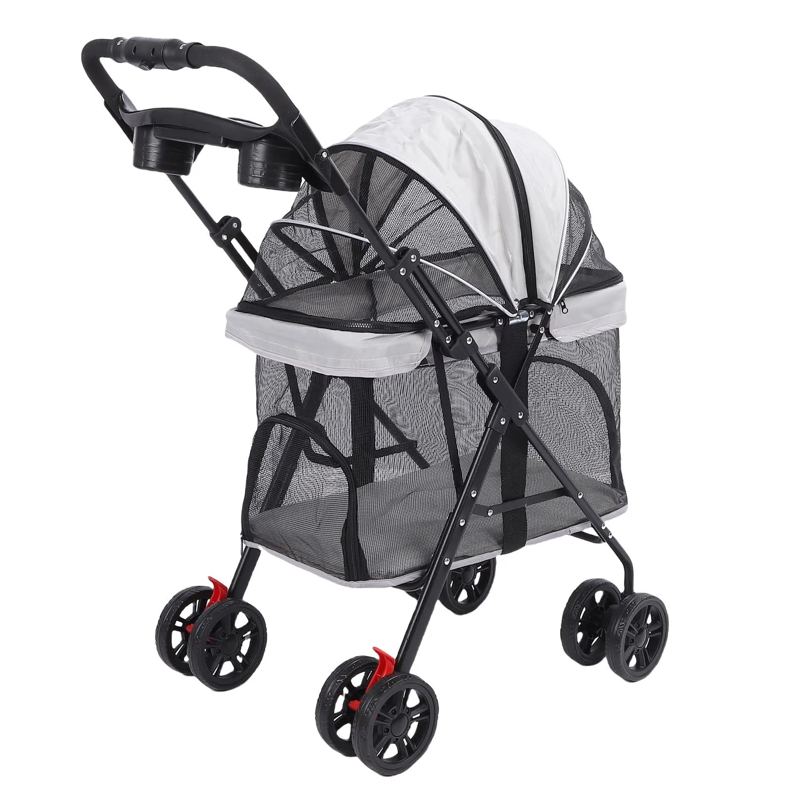 Pack-Paws Four-Wheel One-Click Folding Dog Wagon