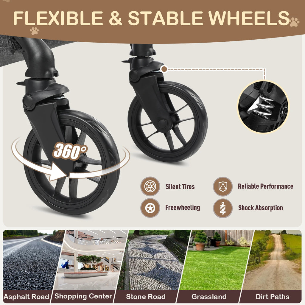 Pack-Paws Four-Wheel Heavy Duty Dog Wagon