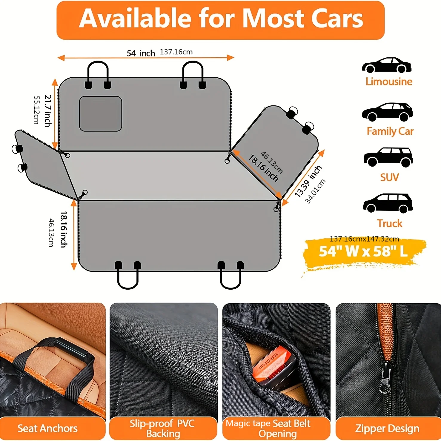 Pack-Paws 600D Heavy Duty Dog Car Seat Hammock