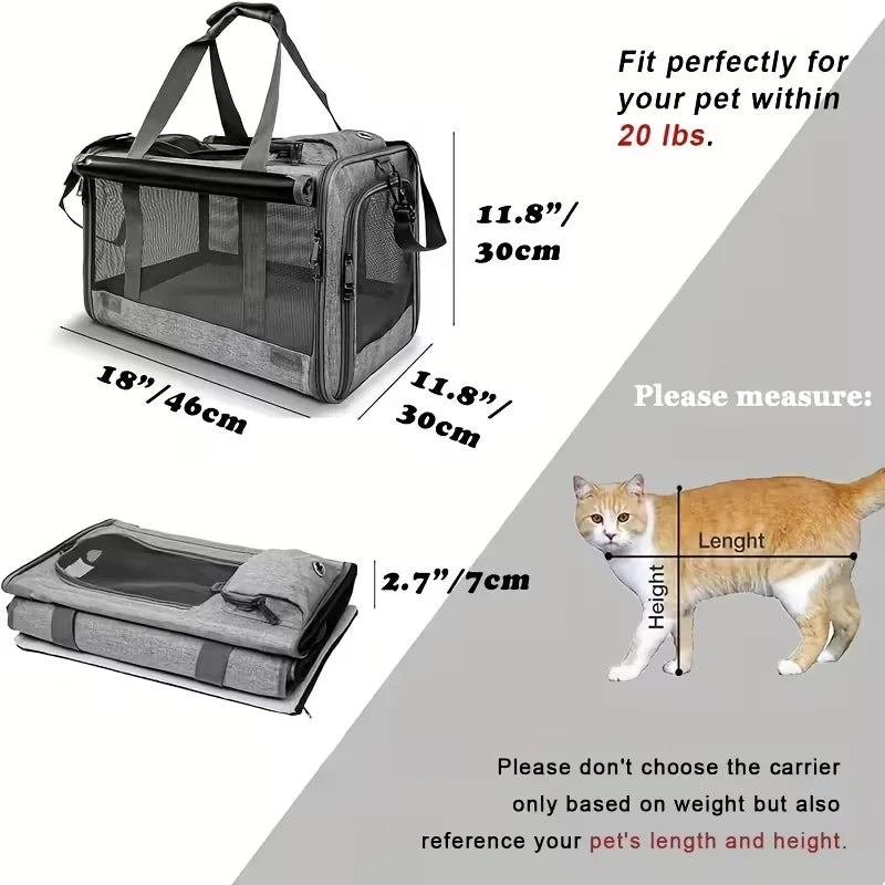 Pack-Paws Durable Soft-Sided Cat Carrier Backpack