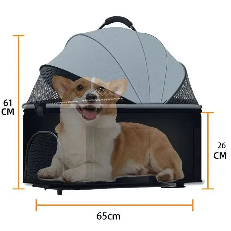 Pack-Paws 3-in-1 Compact Dog Car Stroller