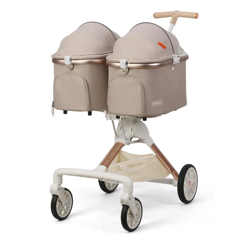 Pack-Paws Luxury Dual-Cabin Cat Stroller