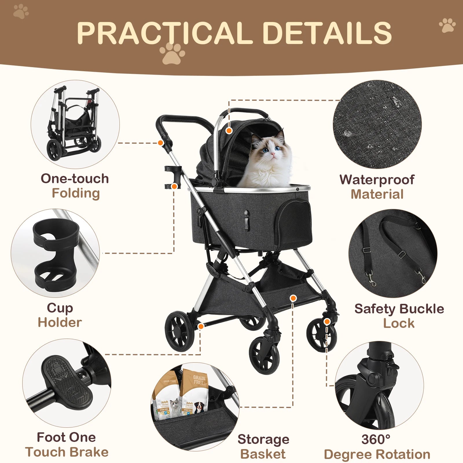 Pack-Paws Four-Wheel Heavy Duty Dog Wagon