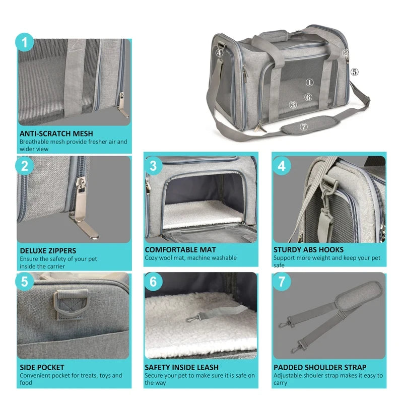 Pack-Paws Portable Soft Travel Pet Transport Bag