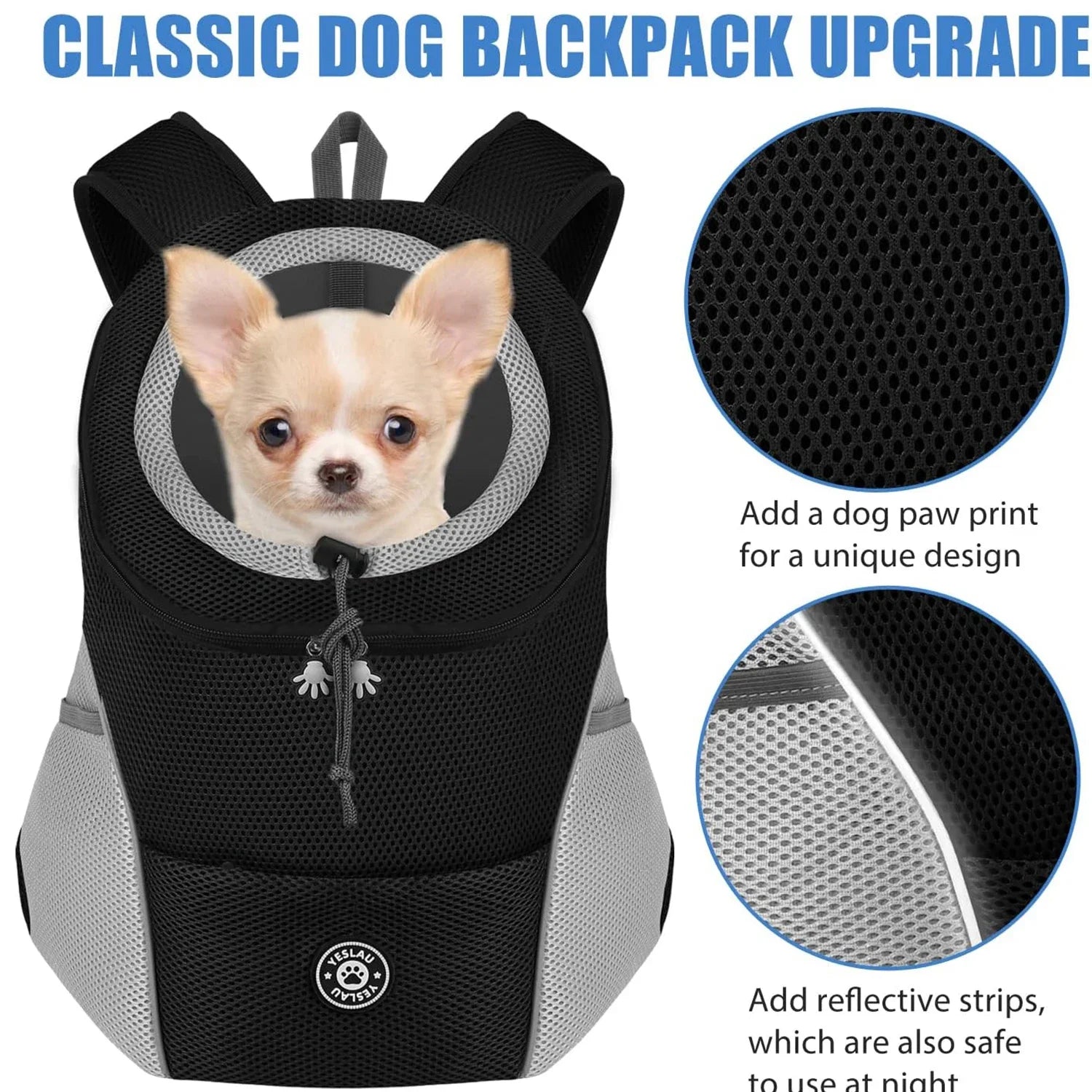 Pack-Paws Hands-Free Dog Front Carrier Backpack