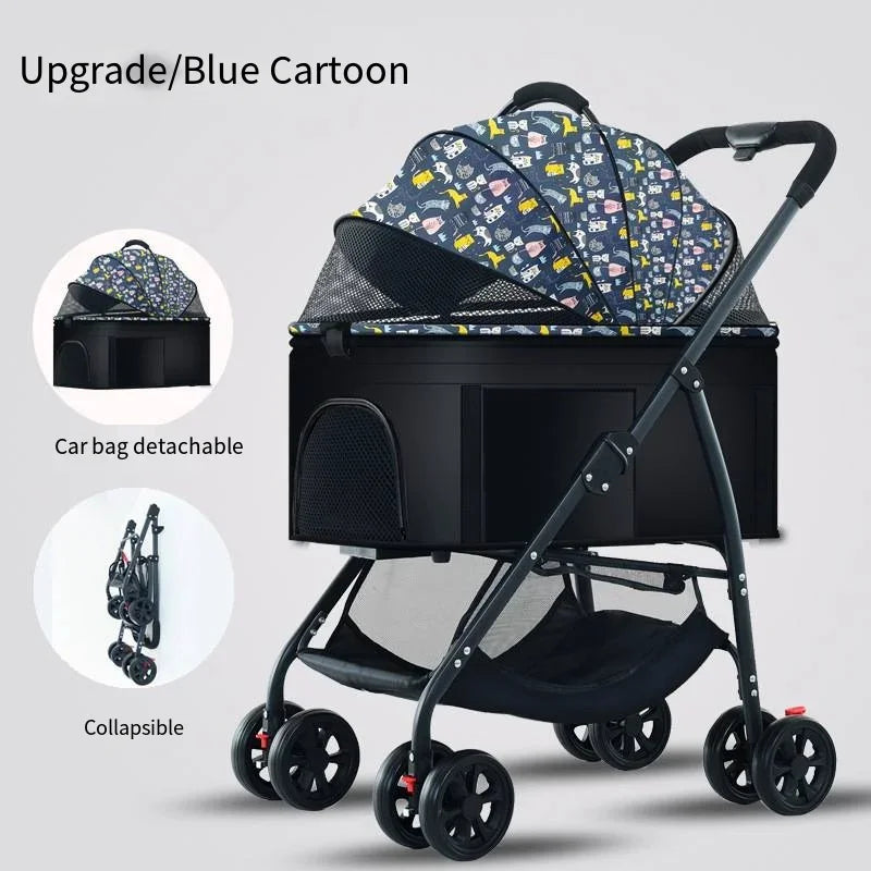 Pack-Paws 3-in-1 Compact Dog Car Stroller
