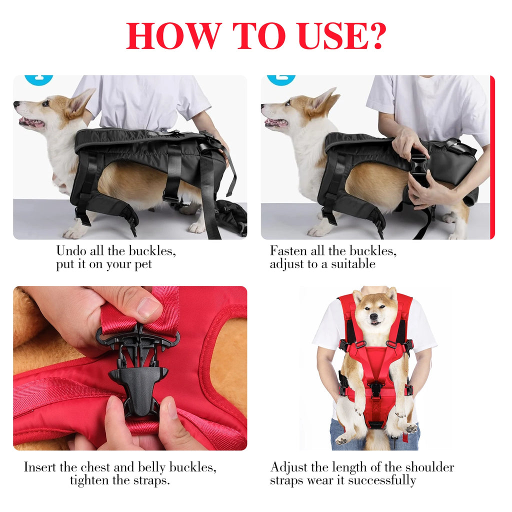 Pack-Paws Adjustable Dog Chest Harness Pack