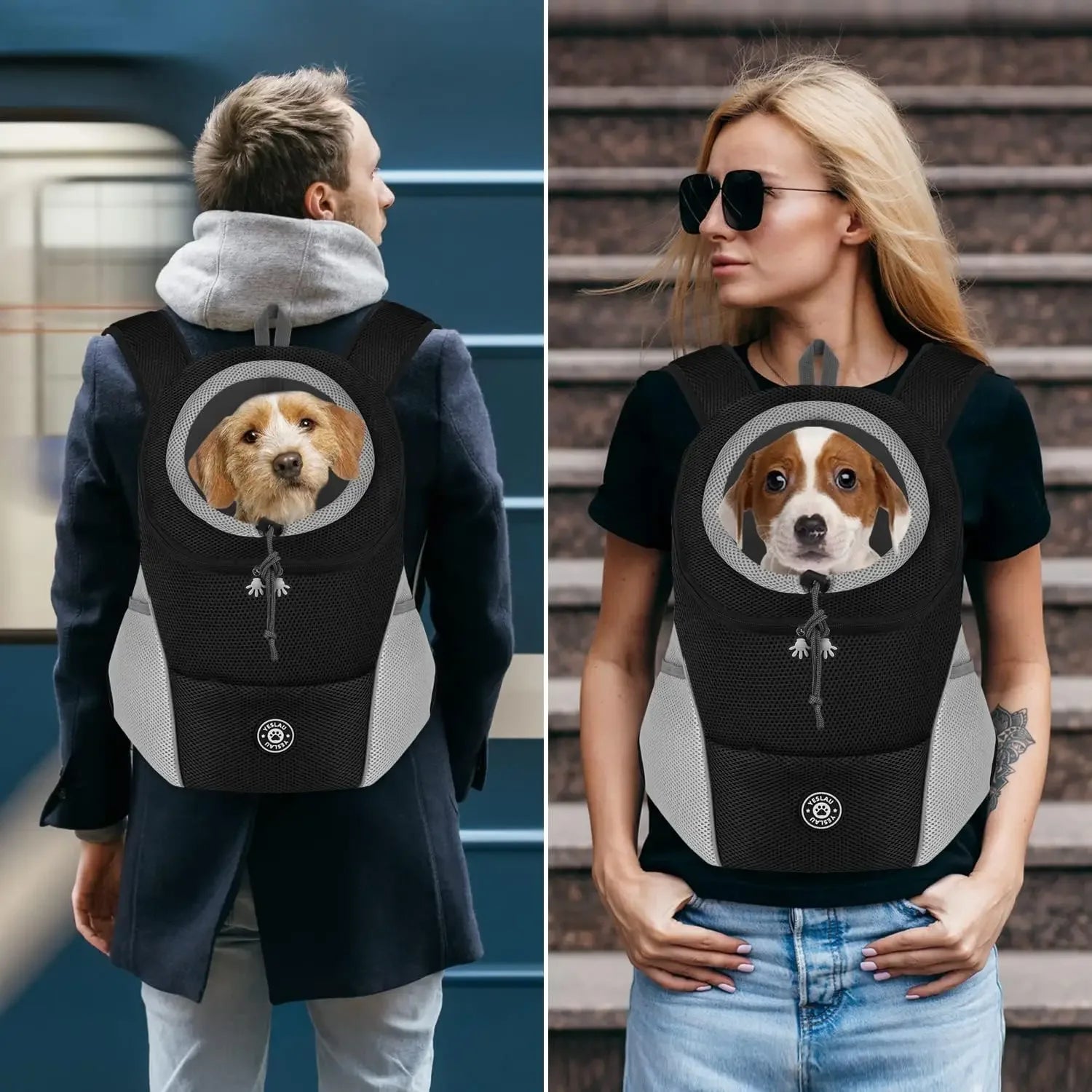 Pack-Paws Hands-Free Dog Front Carrier Backpack